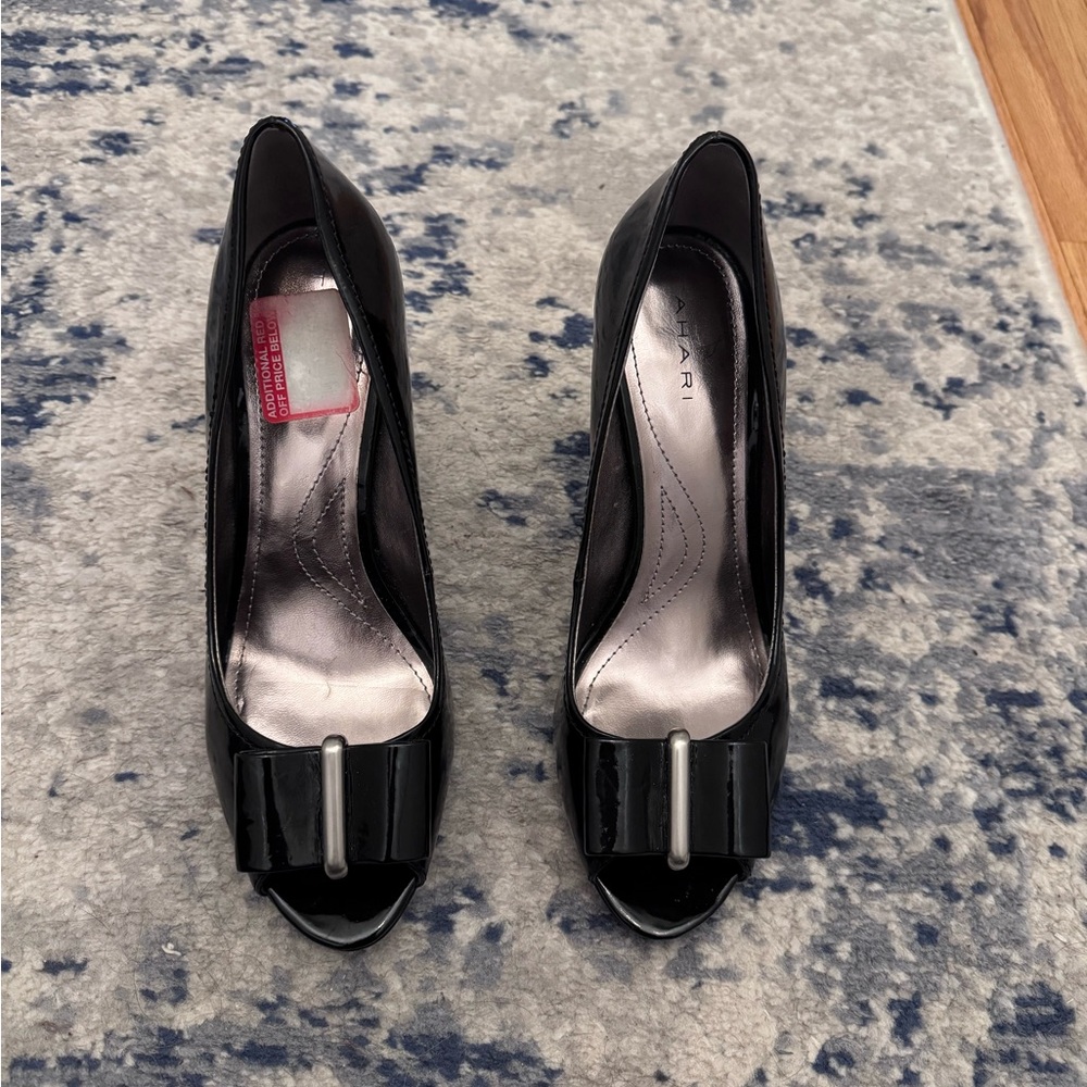 Tahari Black Peep Toe Heels